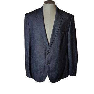 NWOT Men's Boss Hugo Boss Janson1 Slim Fit Navy Gray Blazer Sport Coat 46R